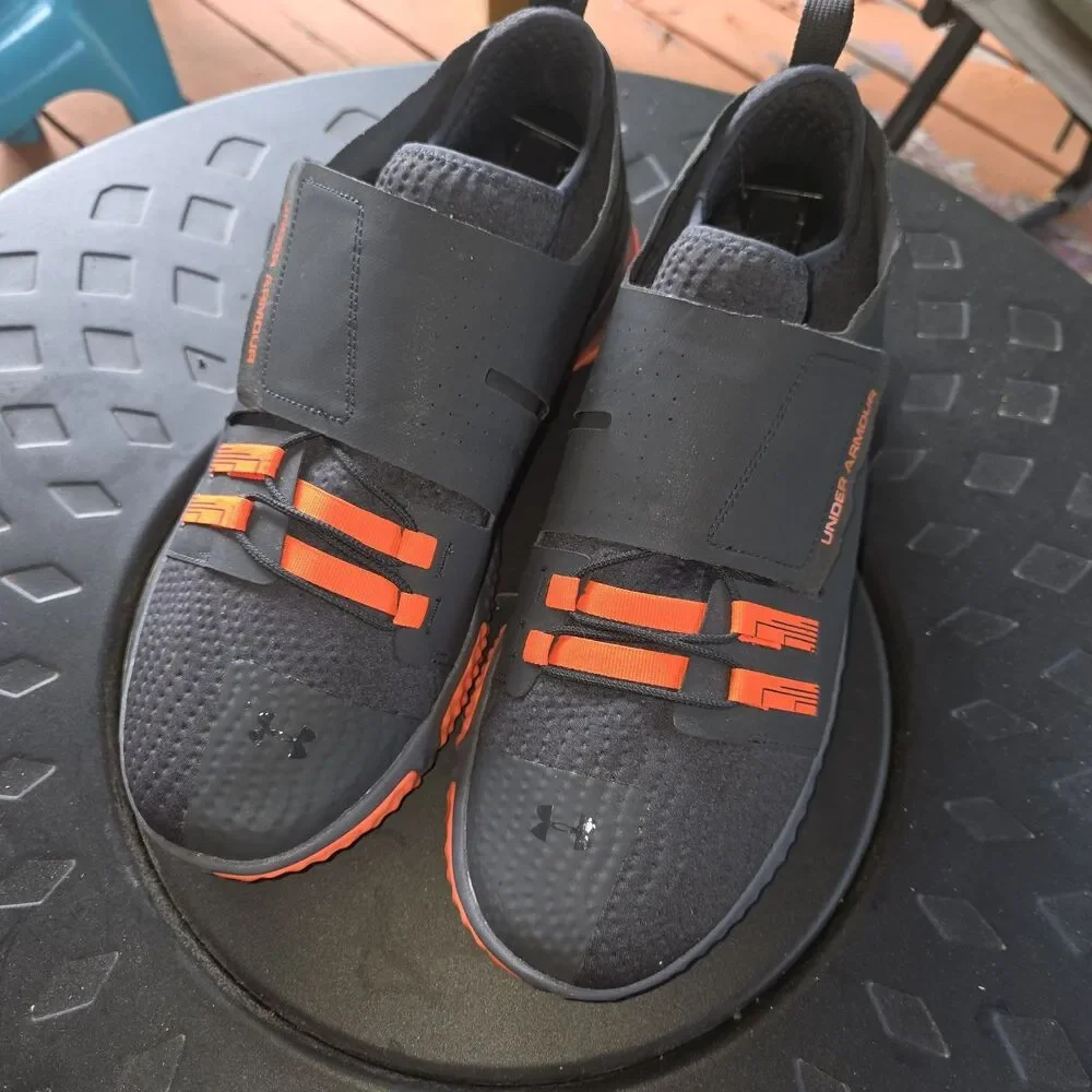Under Armour Men's Training Team Architech Gray Orange Training Shoes Sz 13